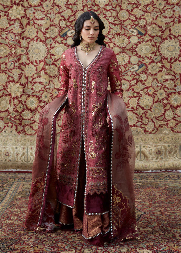 Laj | Hath Kahani Luxury Formals 24 | REKHA - Designer Dress with Intricate embroidery and embellishments. Shop elegent wedding dress at Maria Faisal.