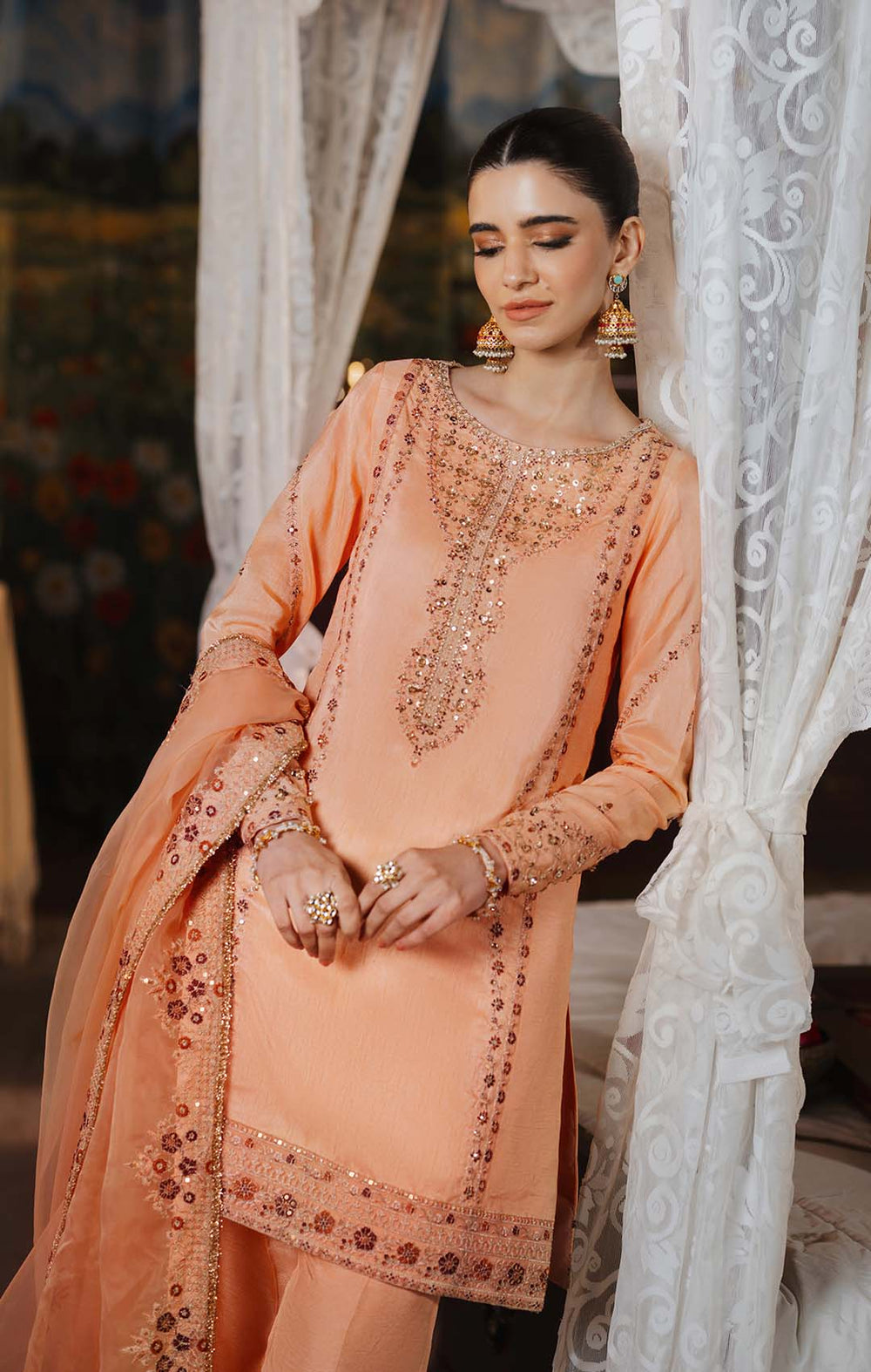 Maya | Dilbara Festive Pret 26 | RUHAAB - Formal Dress - available at Maria Faisal in UK and USA.