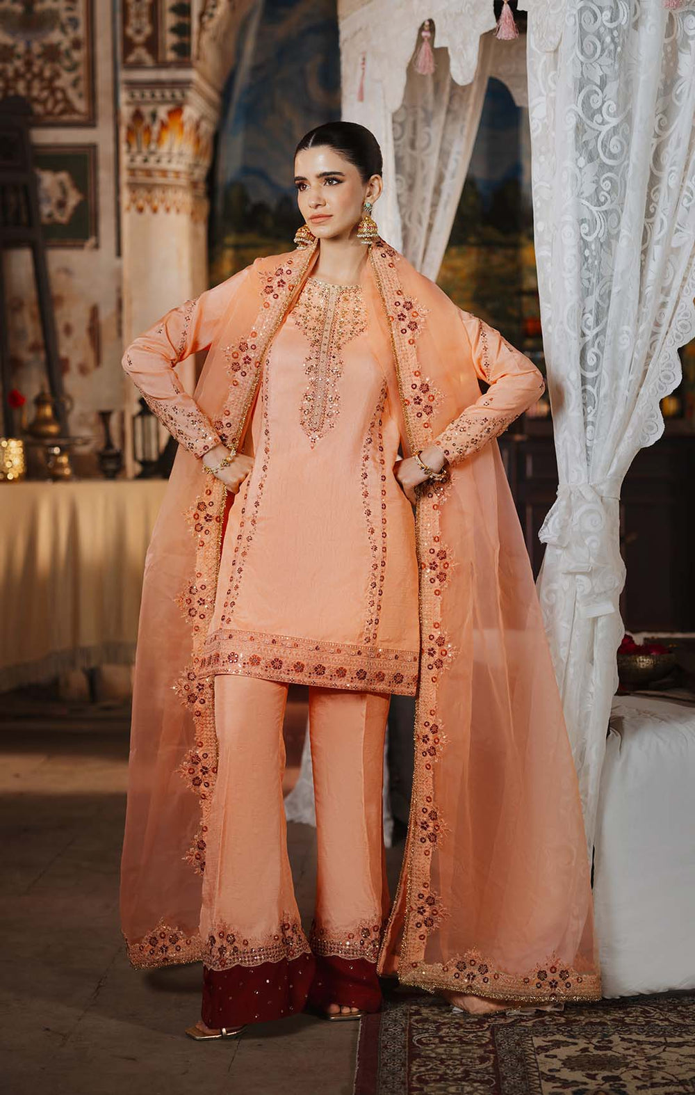 Maya | Dilbara Festive Pret 26 | RUHAAB - Formal Dress - available at Maria Faisal in UK and USA.
