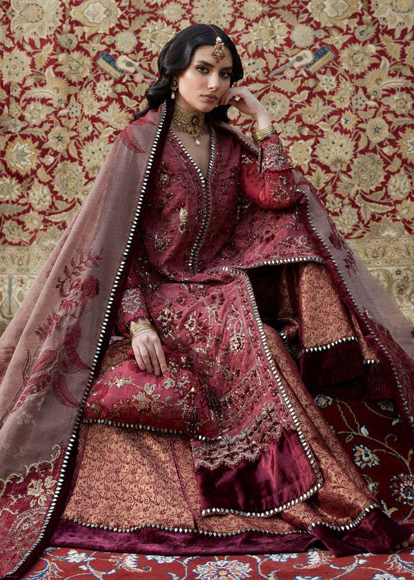 Laj | Hath Kahani Luxury Formals 24 | REKHA - Designer Dress with Intricate embroidery and embellishments. Shop elegent wedding dress at Maria Faisal.