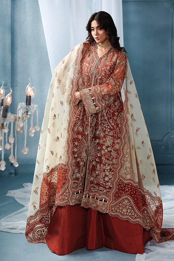 Saffron | Zynoria Formals 25 | Burnt Topaz - Formal Dress - available at Maria Faisal in UK and USA.