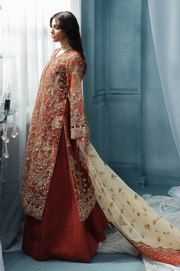 Saffron | Zynoria Formals 25 | Burnt Topaz - Formal Dress - available at Maria Faisal in UK and USA.