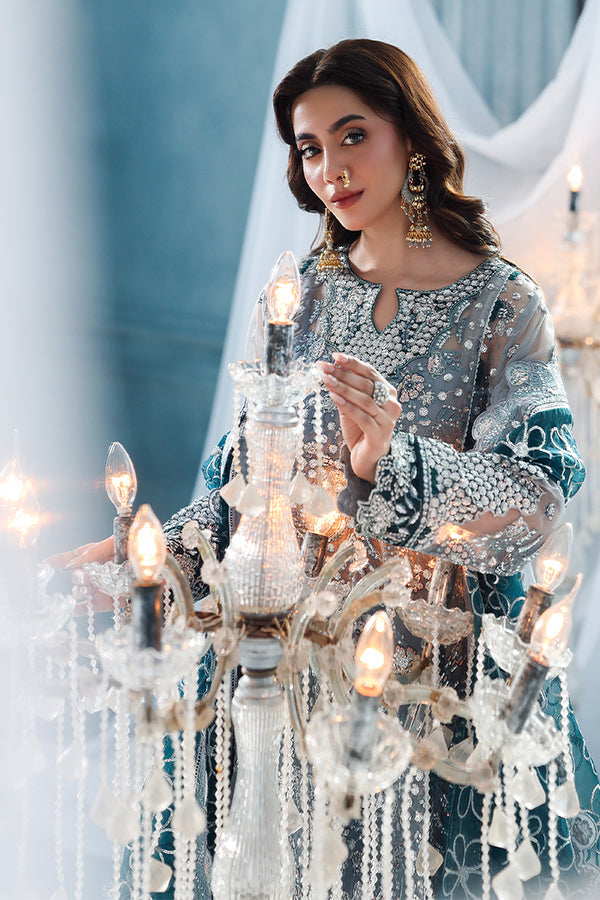 Saffron | Zynoria Formals 25 | Labrodorite - Formal Dress - available at Maria Faisal in UK and USA.