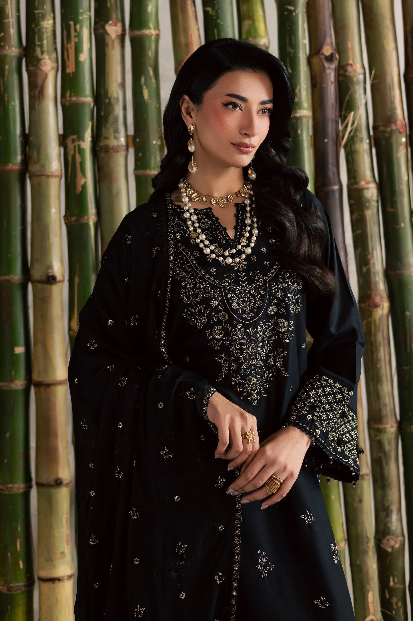 Batik | Festive Eid 26 | Ash - Luxury Dress - available at Maria Faisal in UK and USA.