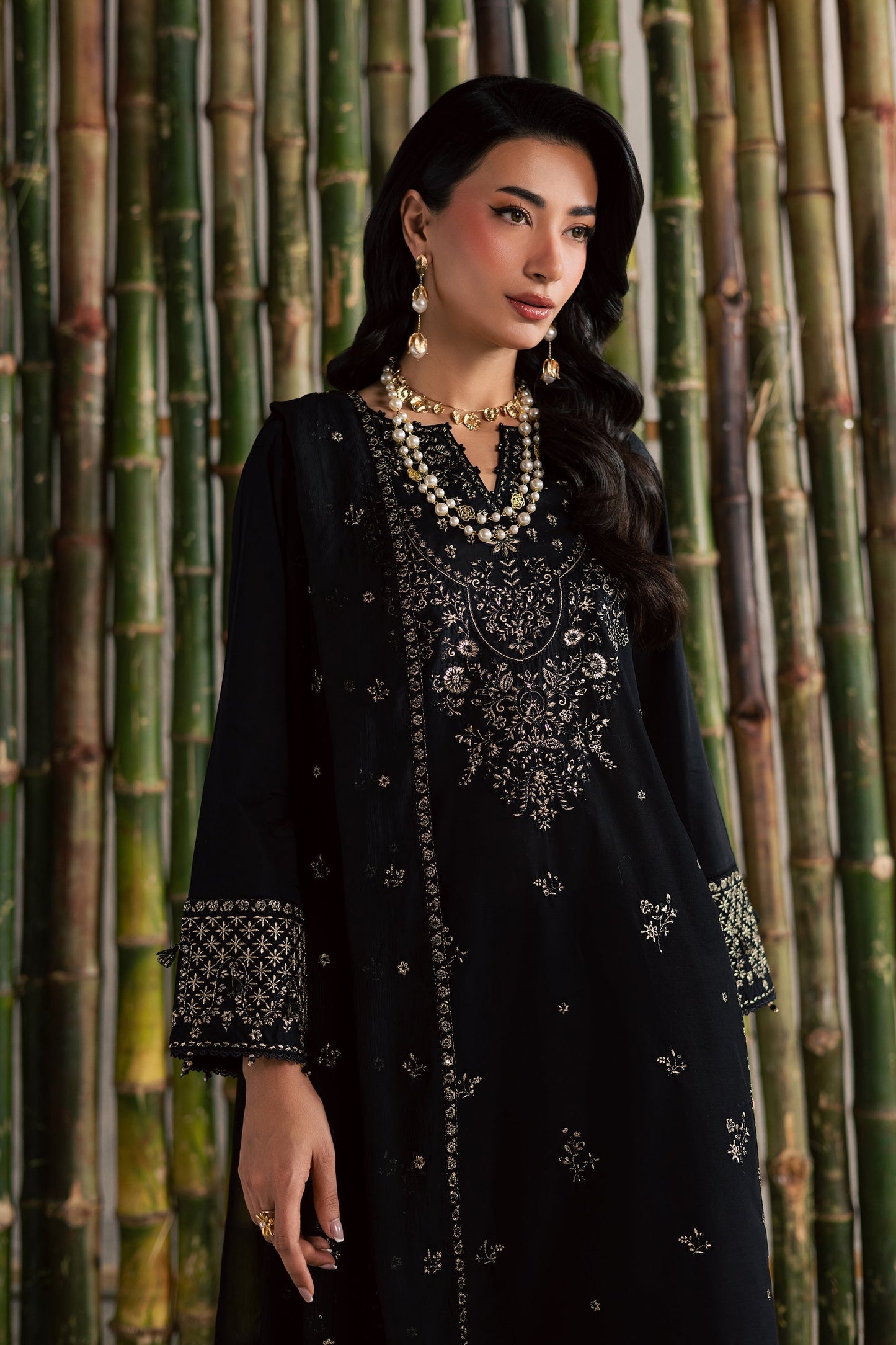 Batik | Festive Eid 26 | Ash - Luxury Dress - available at Maria Faisal in UK and USA.