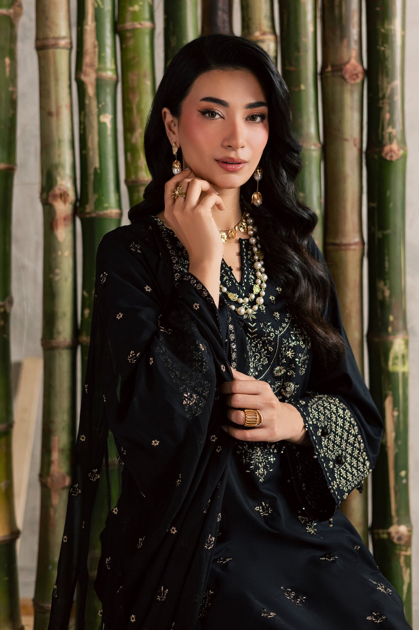 Batik | Festive Eid 26 | Ash - Luxury Dress - available at Maria Faisal in UK and USA.