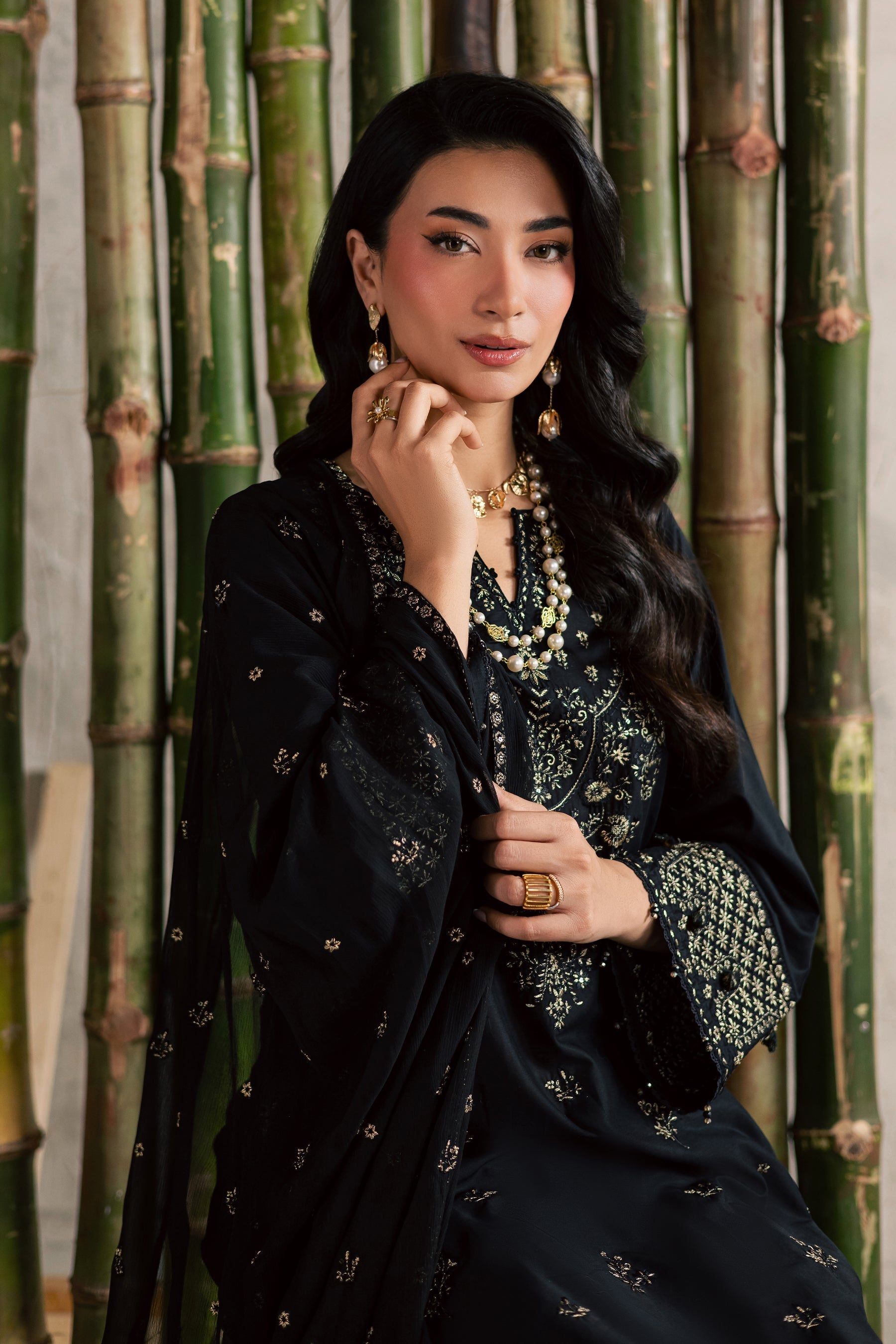 Batik | Festive Eid 26 | Ash - Luxury Dress - available at Maria Faisal in UK and USA.