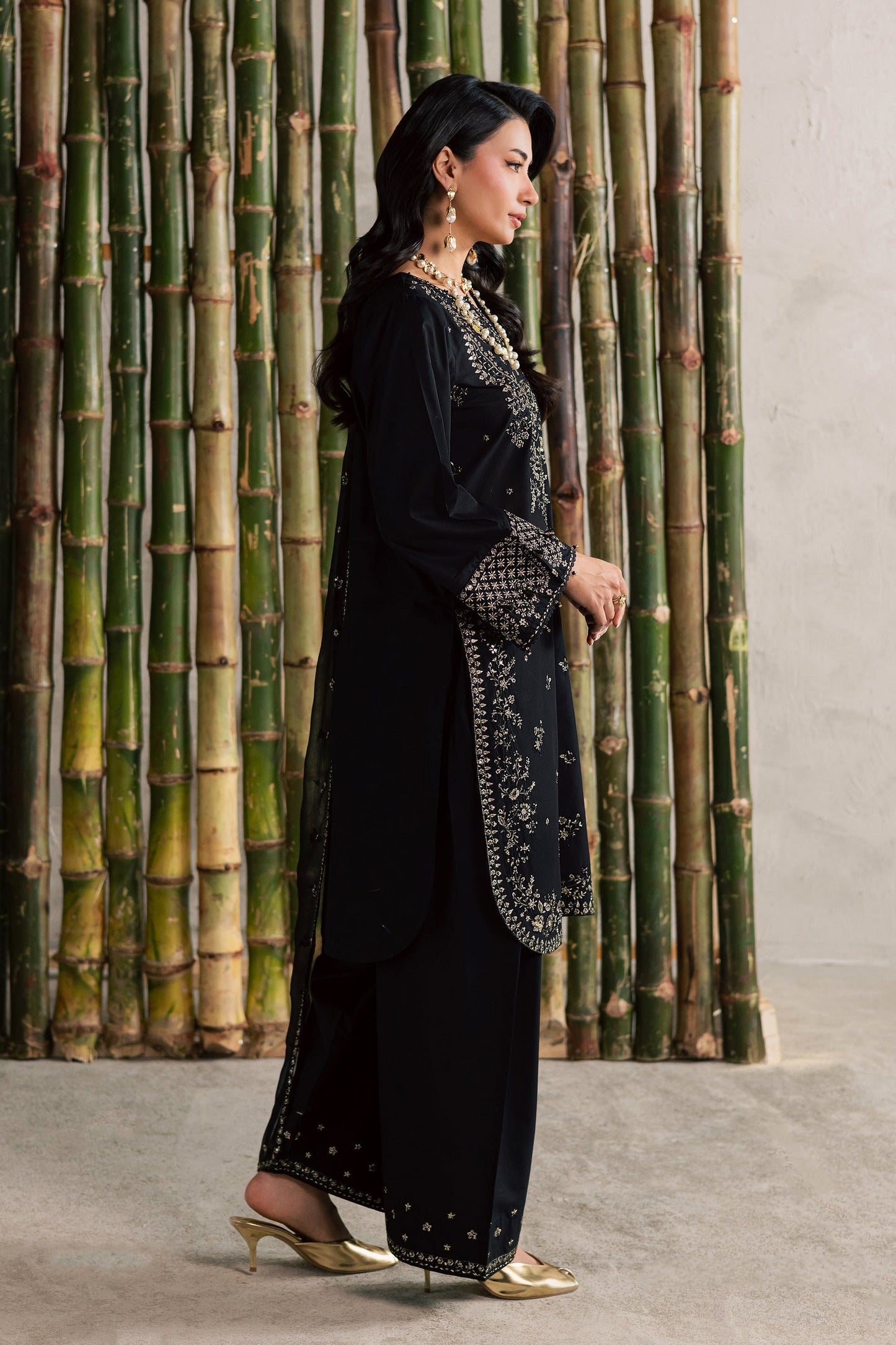 Batik | Festive Eid 26 | Ash - Luxury Dress - available at Maria Faisal in UK and USA.