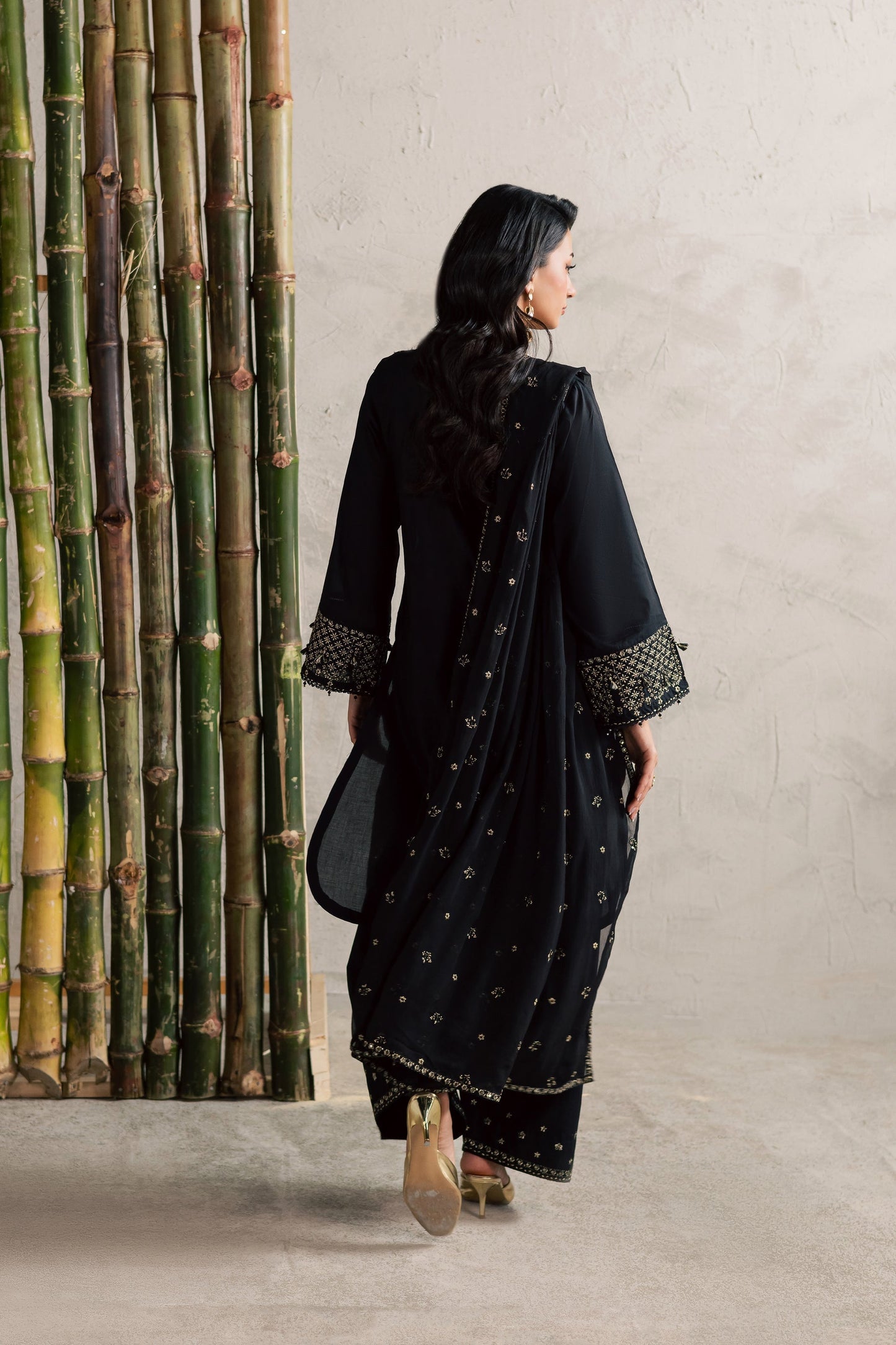 Batik | Festive Eid 26 | Ash - Luxury Dress - available at Maria Faisal in UK and USA.