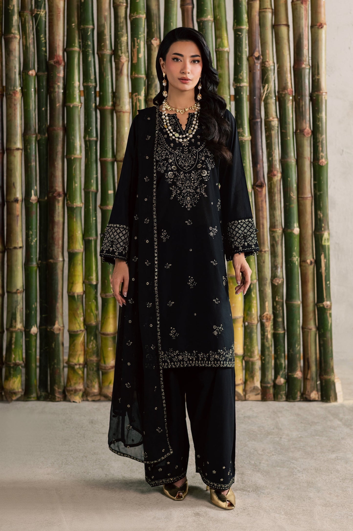 Batik | Festive Eid 26 | Ash - Luxury Dress - available at Maria Faisal in UK and USA.