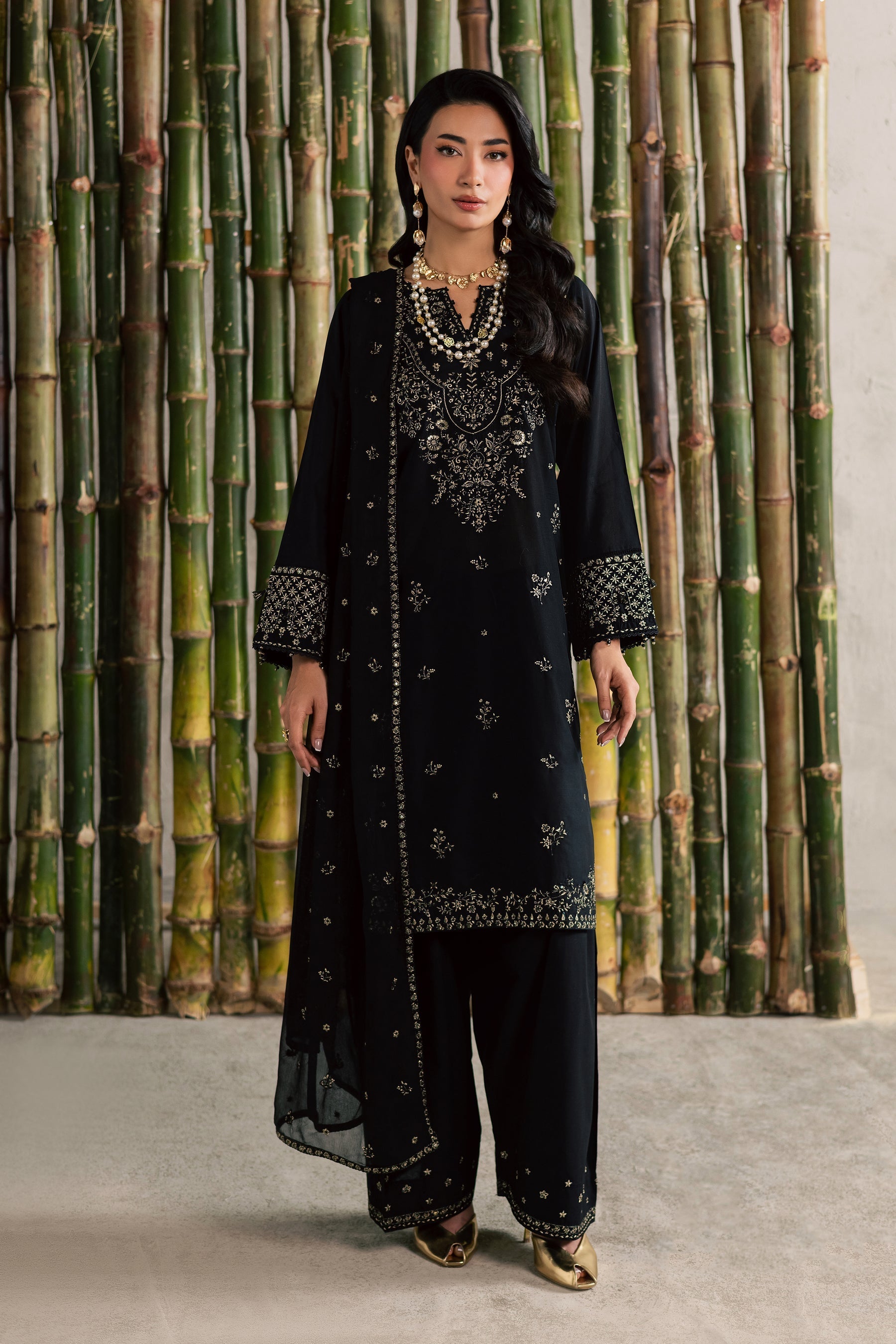 Batik | Festive Eid 26 | Ash - Luxury Dress - available at Maria Faisal in UK and USA.