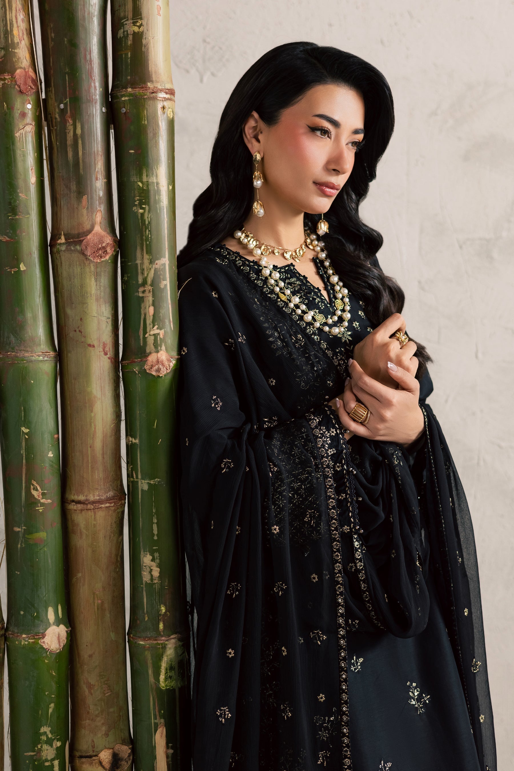 Batik | Festive Eid 26 | Ash - Luxury Dress - available at Maria Faisal in UK and USA.