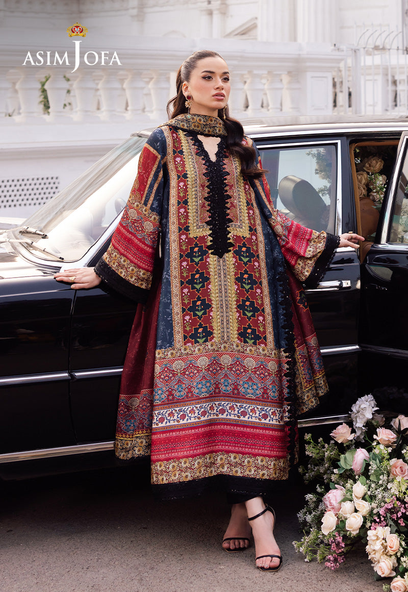 Asim Jofa | Charmuse Silk | AJRS-05 - Designer Dress with Intricate embroidery and embellishments. Shop elegent wedding dress at Maria Faisal.