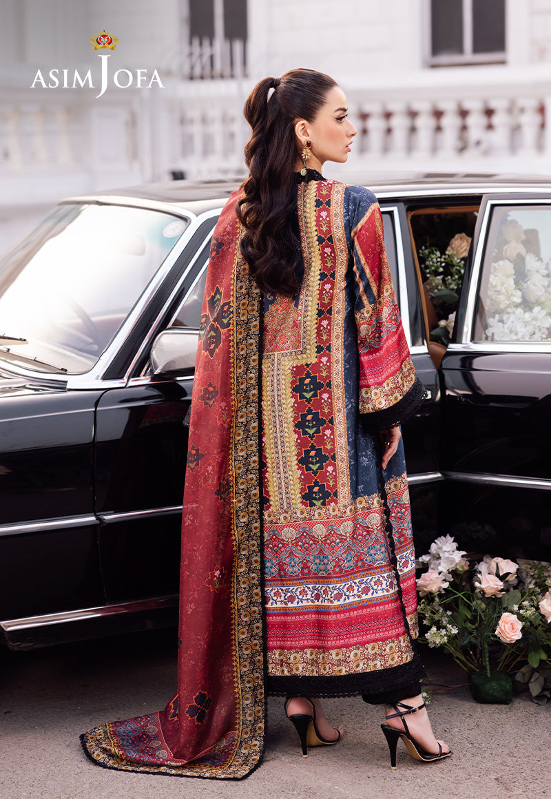 Asim Jofa | Charmuse Silk | AJRS-05 - Designer Dress with Intricate embroidery and embellishments. Shop elegent wedding dress at Maria Faisal.