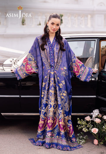 Asim Jofa | Charmuse Silk | AJRS-06 - Designer Dress with Intricate embroidery and embellishments. Shop elegent wedding dress at Maria Faisal.