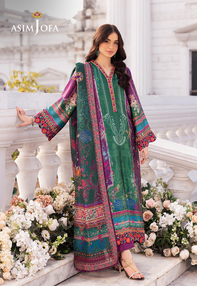 Asim Jofa | Charmuse Silk | AJRS-02 - Designer Dress with Intricate embroidery and embellishments. Shop elegent wedding dress at Maria Faisal.