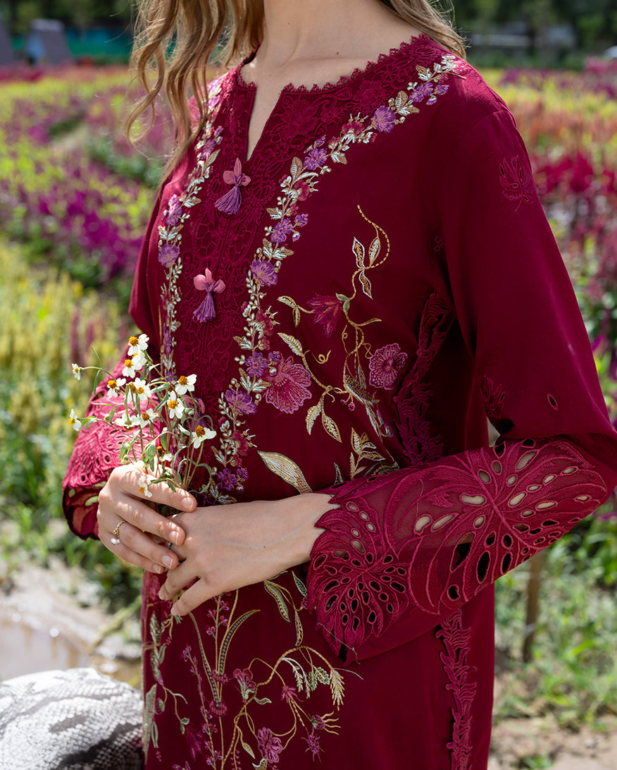 Mushq | Hemline the Secret Garden | Aurora Petals - Luxury Dress - available at Maria Faisal in UK and USA.