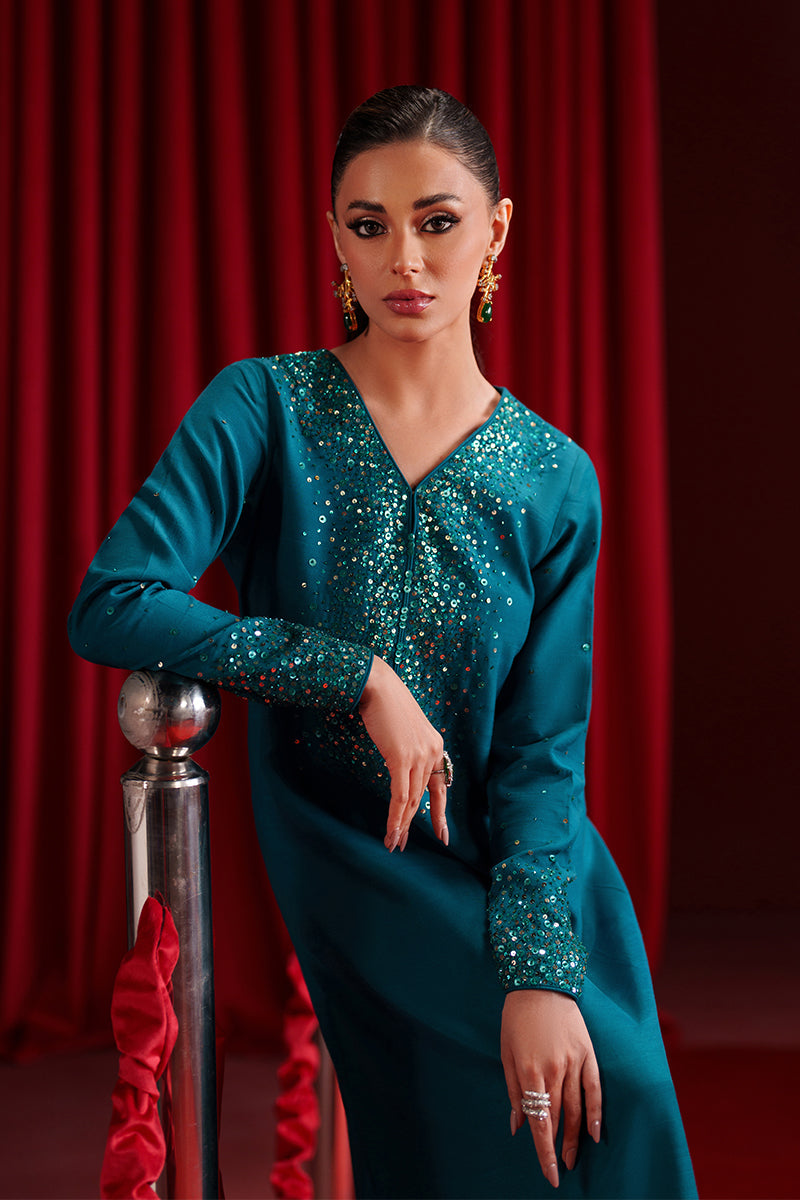 Fozia Khalid | Ombre Luxe | Aurora - Luxury Dress - available at Maria Faisal in UK and USA.