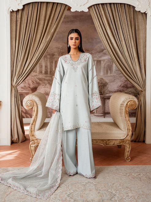 Epoque | Elysia Luxury Pret | Azure - Luxury Dress - available at Maria Faisal in UK and USA.