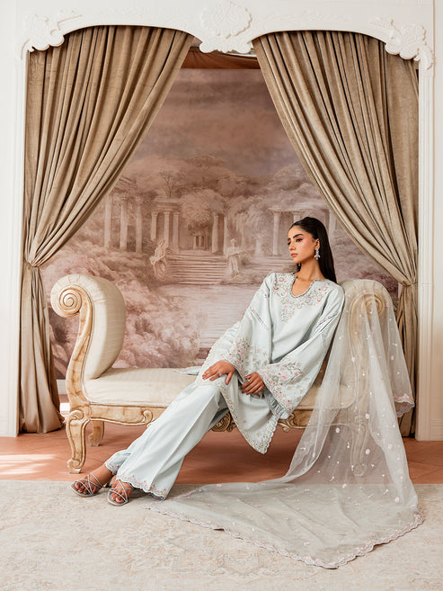 Epoque | Elysia Luxury Pret | Azure - Luxury Dress - available at Maria Faisal in UK and USA.
