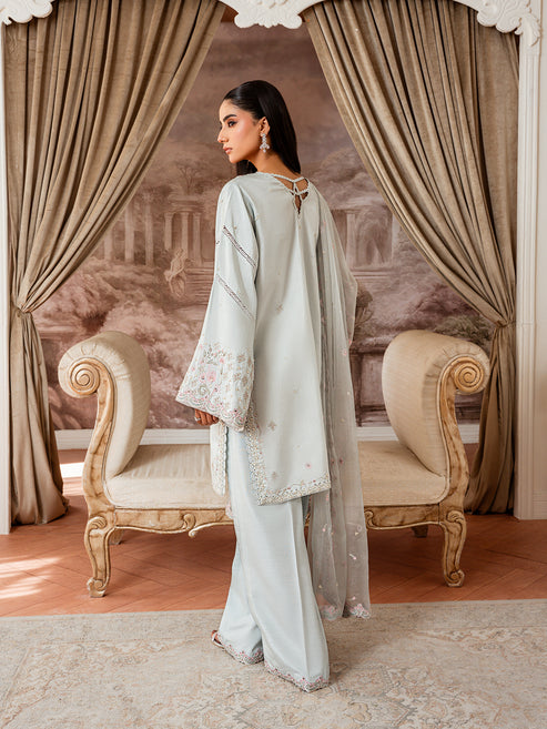 Epoque | Elysia Luxury Pret | Azure - Luxury Dress - available at Maria Faisal in UK and USA.