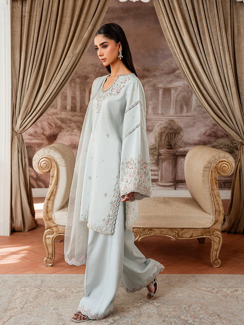 Epoque | Elysia Luxury Pret | Azure - Luxury Dress - available at Maria Faisal in UK and USA.