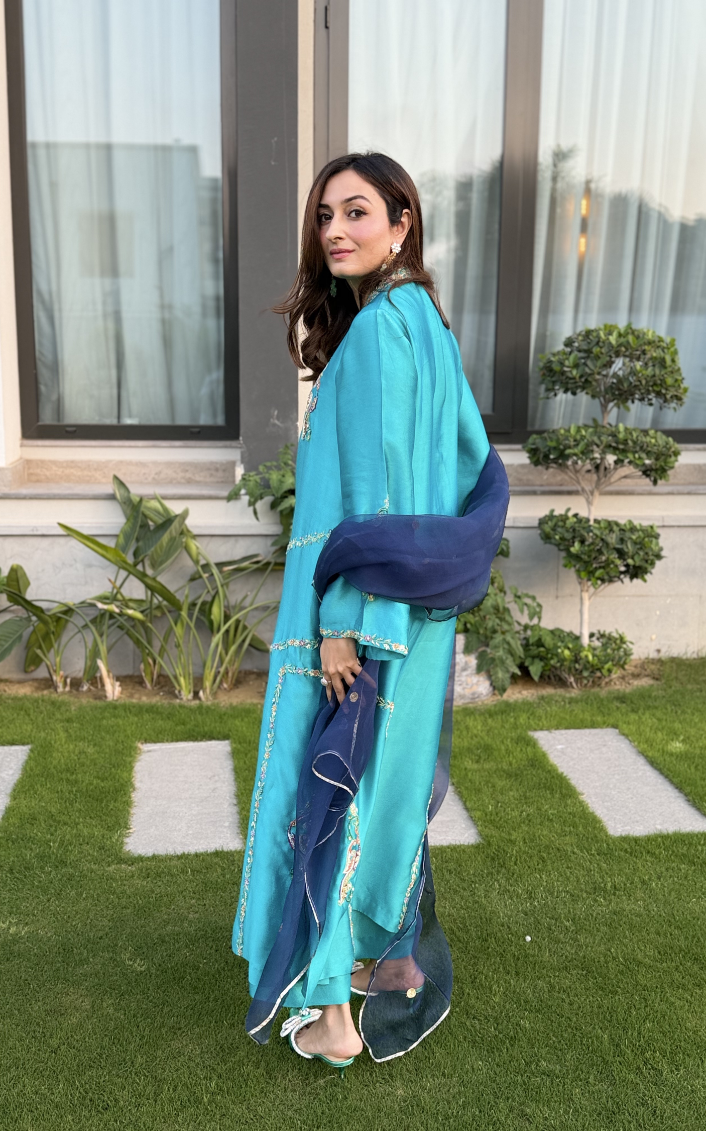 Asifa and Nabeel | Silk Edit 26 | Azure Radiance - Luxury Dress - available at Maria Faisal in UK and USA.