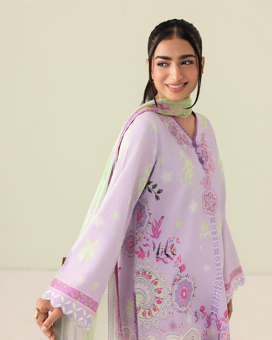 Roheenaz | Rosette Lawn | Azure days - Casual Dress - available at Maria Faisal in UK and USA.