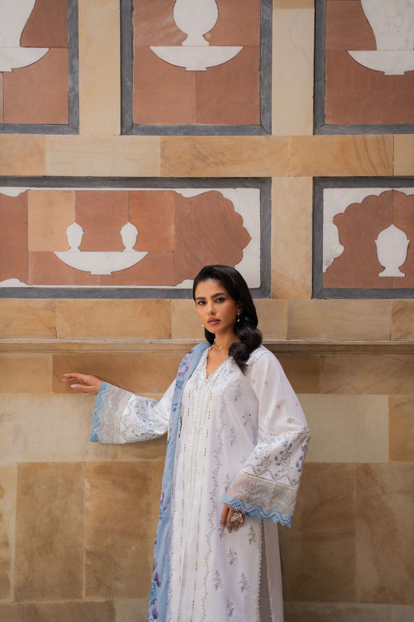 Azzal | Lawn 25 | IVORY - Ladies Clothes - Maria Faisal