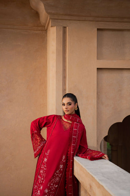 Azzal | Lawn 25 | CRIMSON - Ladies Clothes - Maria Faisal