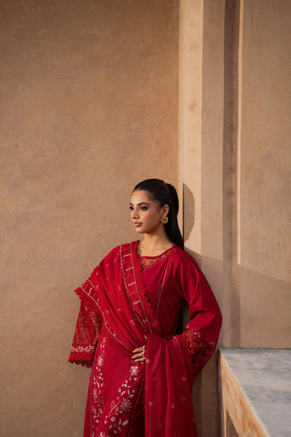 Azzal | Lawn 25 | CRIMSON - Ladies Clothes - Maria Faisal