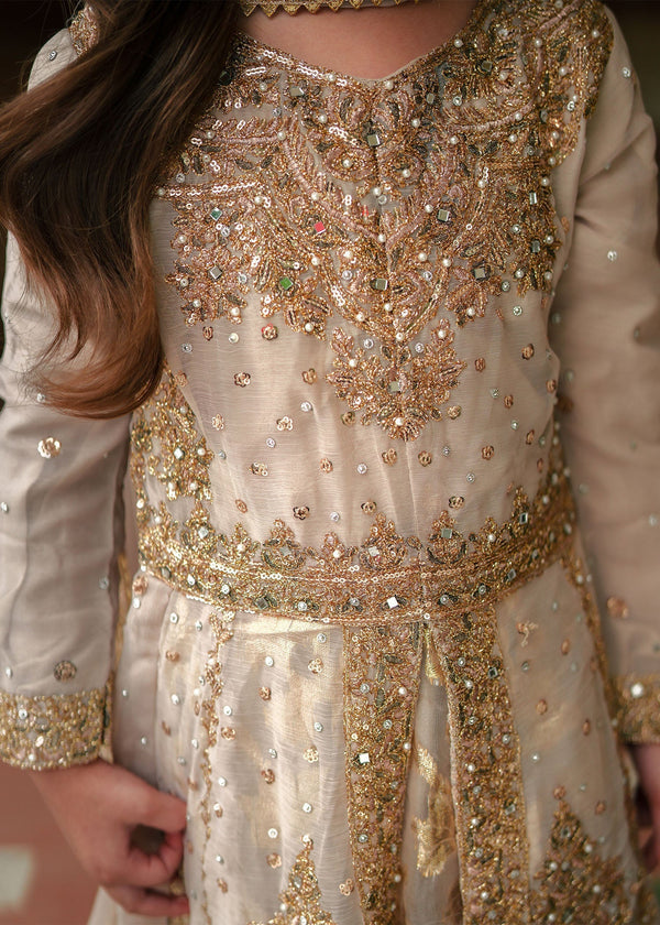 3 Piece Embroidered Chiffon Suit - Kids Clothing - available at Maria Faisal in UK and USA.