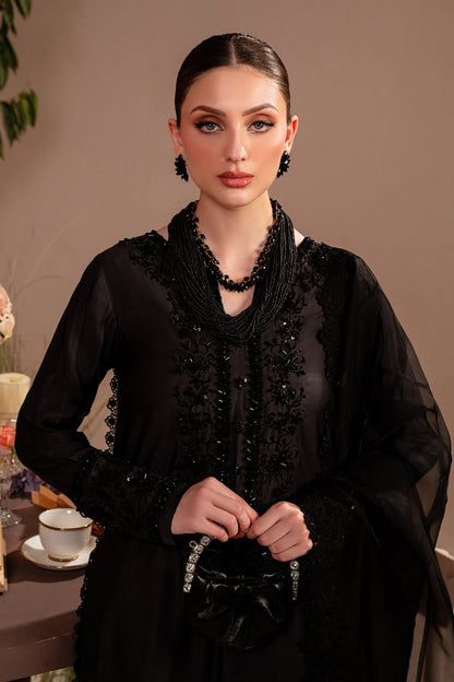 Black Silk and Chiffon Suit | Vanya BG-04
