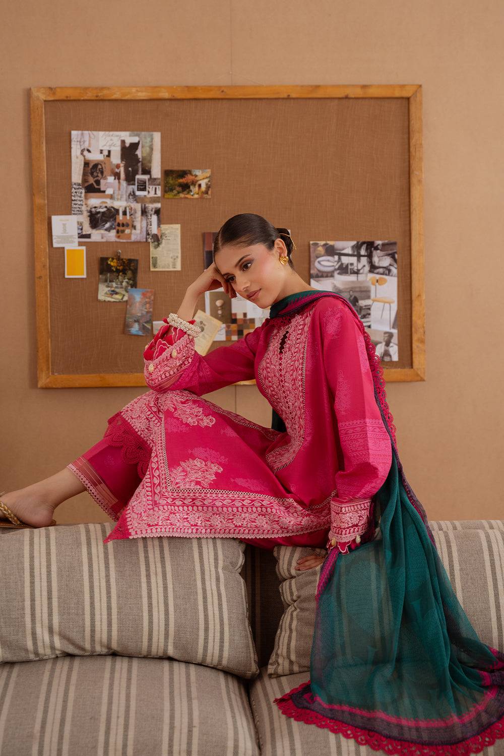 Saira Rizwan | Laanem Summer Lawn 25 | ELARA-A-SRL25-01 by Maria Faisal - Registered Vendor of : Saira Rizwan - type : Ladies Clothes - 100% original wedding dresses