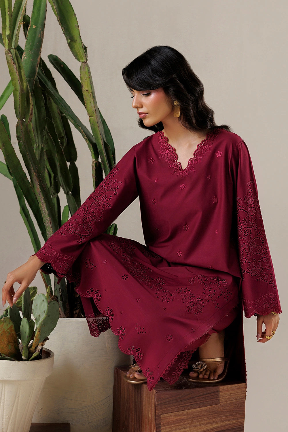Azure | Chic Essentials |Bowberry - Casual Dress - available at Maria Faisal in UK and USA.