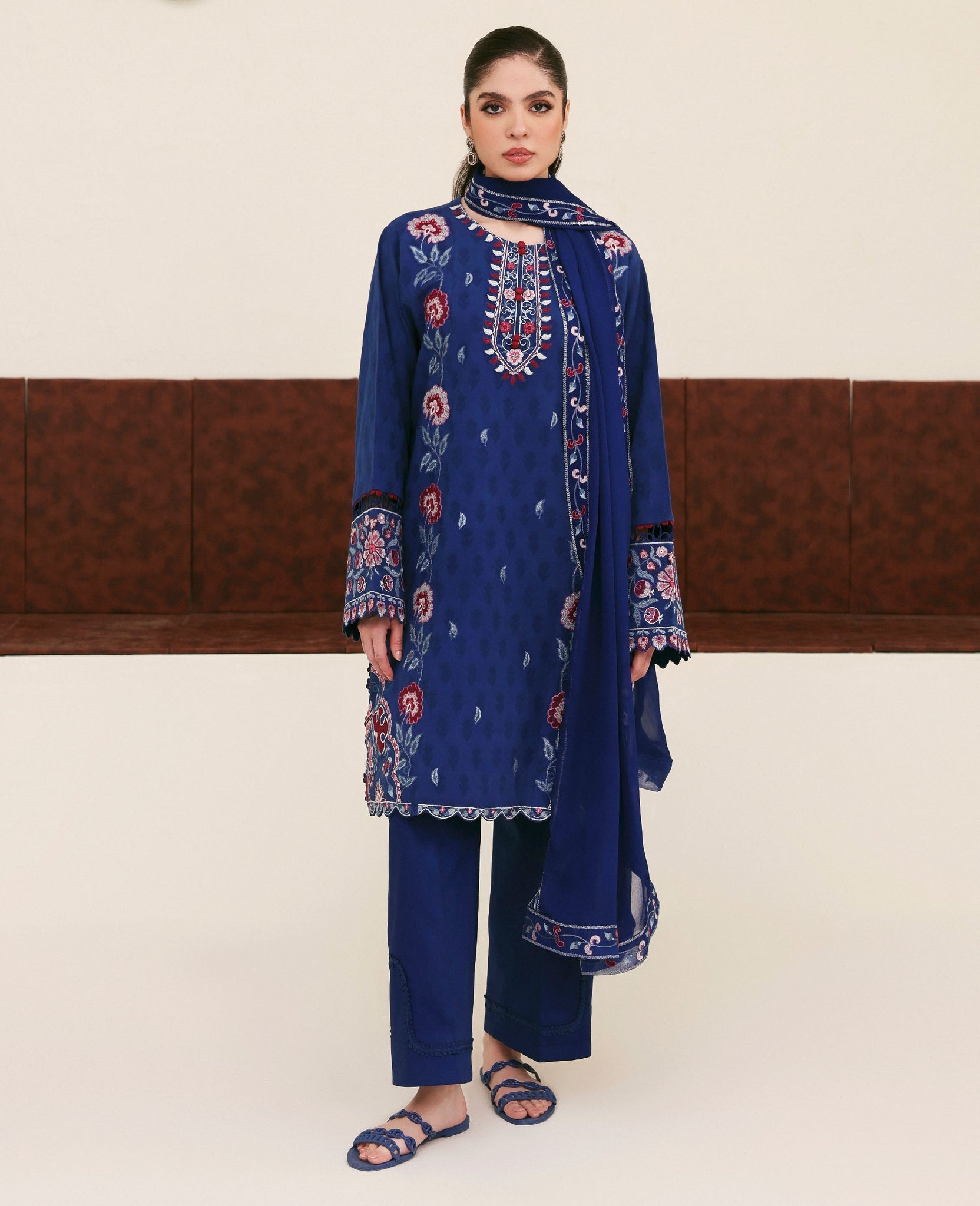 Republic Womenswear | Basics Pre Fall 25 | Perle - Formal Dress - available at Maria Faisal in UK and USA.