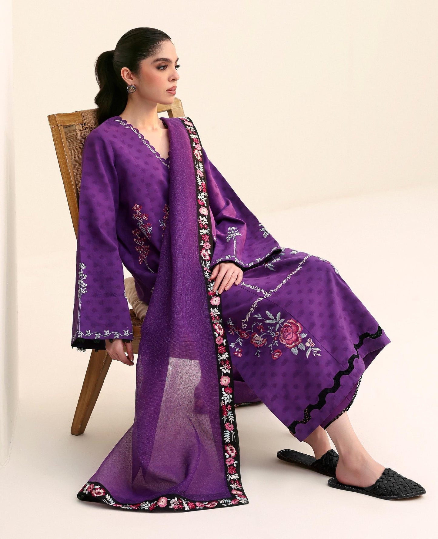 Republic Womenswear | Basics Pre Fall 25 | Violette - Formal Dress - available at Maria Faisal in UK and USA.