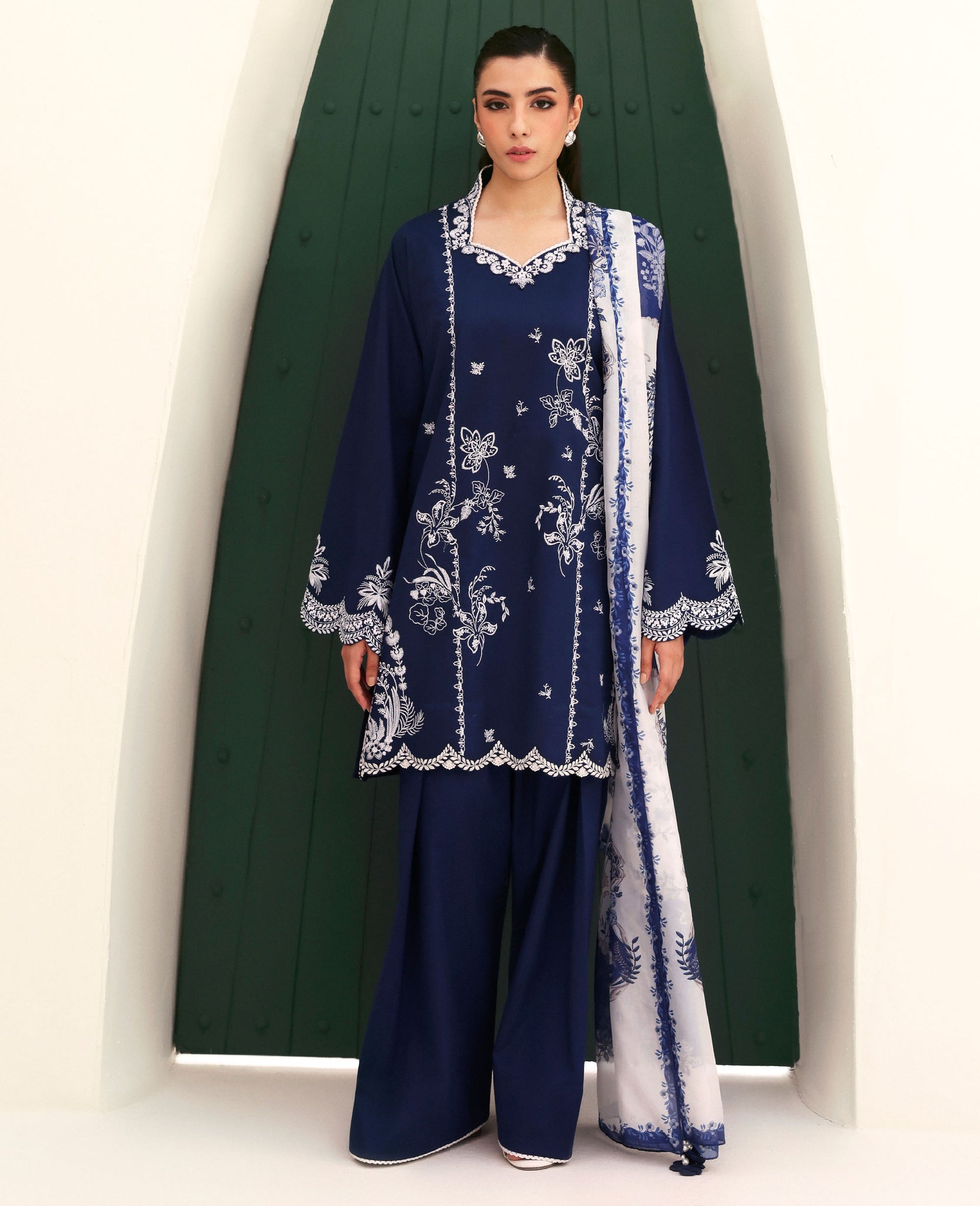 Republic Womenswear | Basics Pre Fall 25 | Dahlia - Formal Dress - available at Maria Faisal in UK and USA.