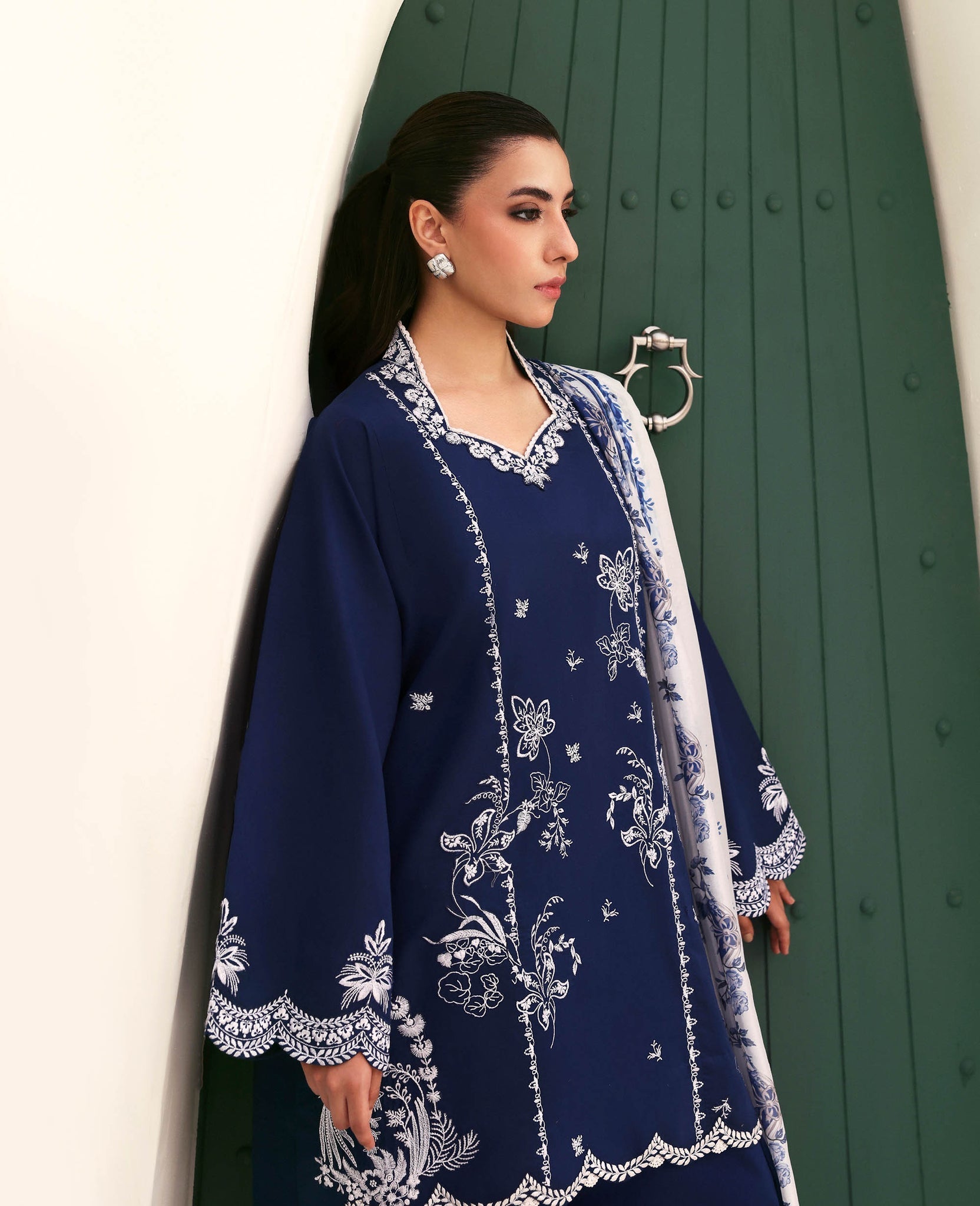 Republic Womenswear | Basics Pre Fall 25 | Dahlia - Formal Dress - available at Maria Faisal in UK and USA.