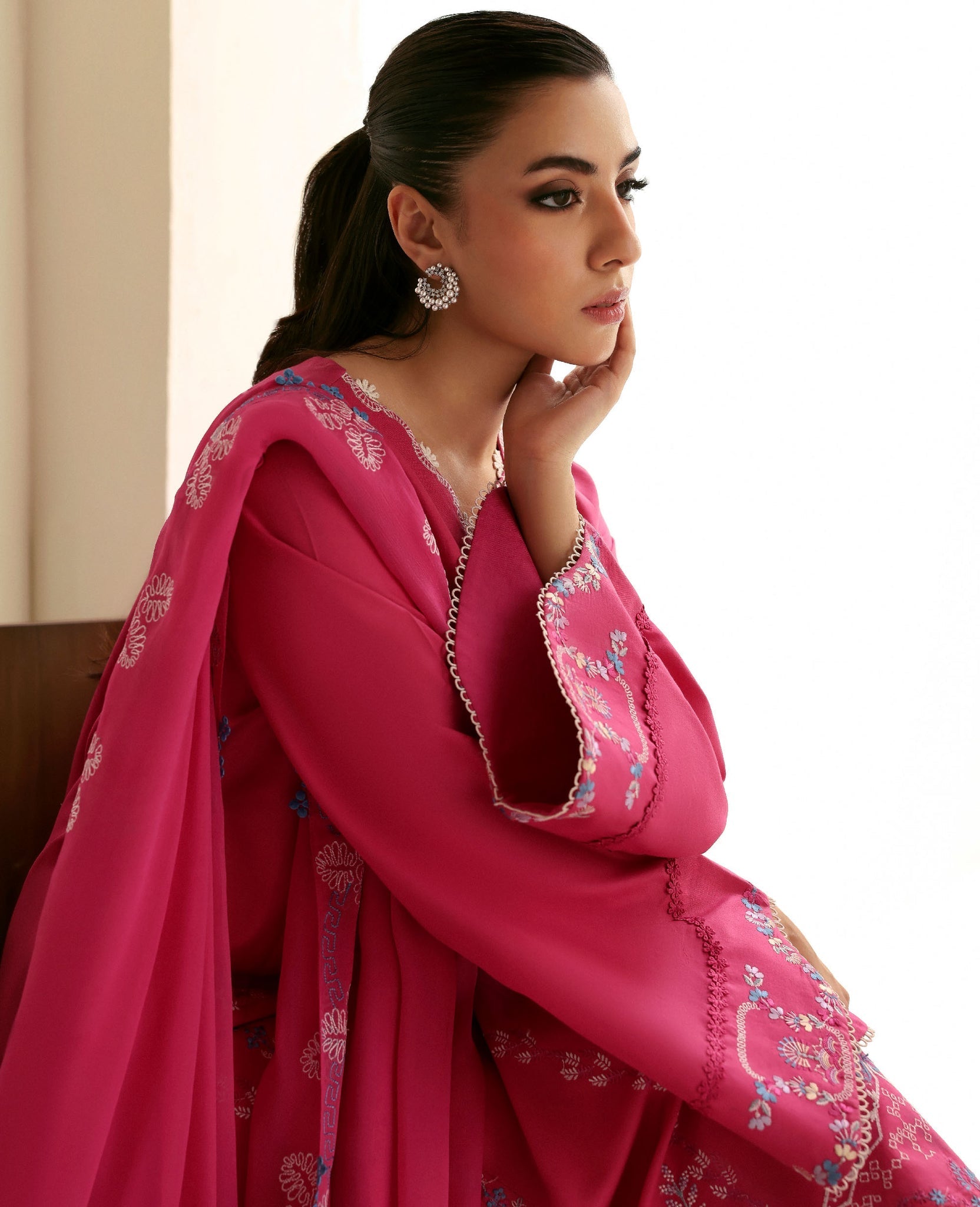 Republic Womenswear | Basics Pre Fall 25 | Florine - Formal Dress - available at Maria Faisal in UK and USA.