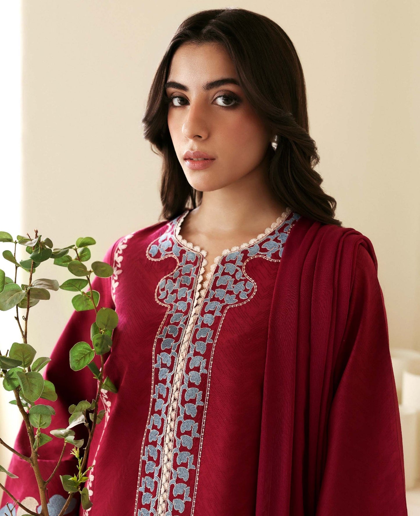 Republic Womenswear | Basics Pre Fall 25 | Fleurine - Formal Dress - available at Maria Faisal in UK and USA.