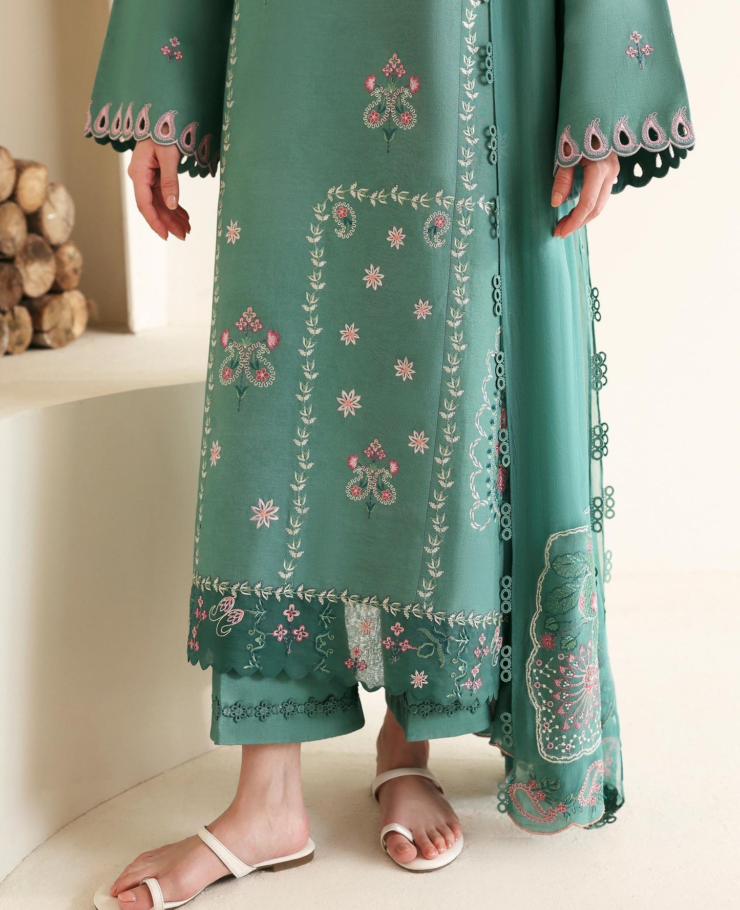 Republic Womenswear | Basics Pre Fall 25 | Solene - Formal Dress - available at Maria Faisal in UK and USA.