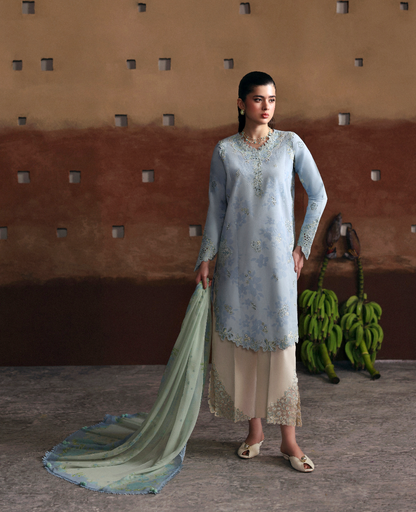 Republic Womenswear | Basics Pret | Skyline Breeze - Luxury Dress - available at Maria Faisal in UK and USA.