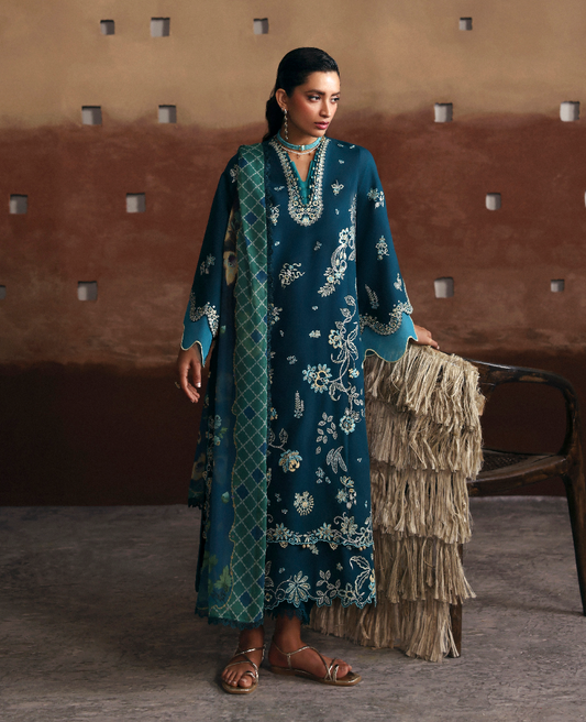 Republic Womenswear | Basics Pret | Layered Bloom - Luxury Dress - available at Maria Faisal in UK and USA.