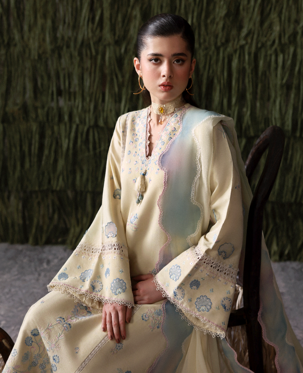 Republic Womenswear | Basics Pret | Sunlit Reverie - Luxury Dress - available at Maria Faisal in UK and USA.