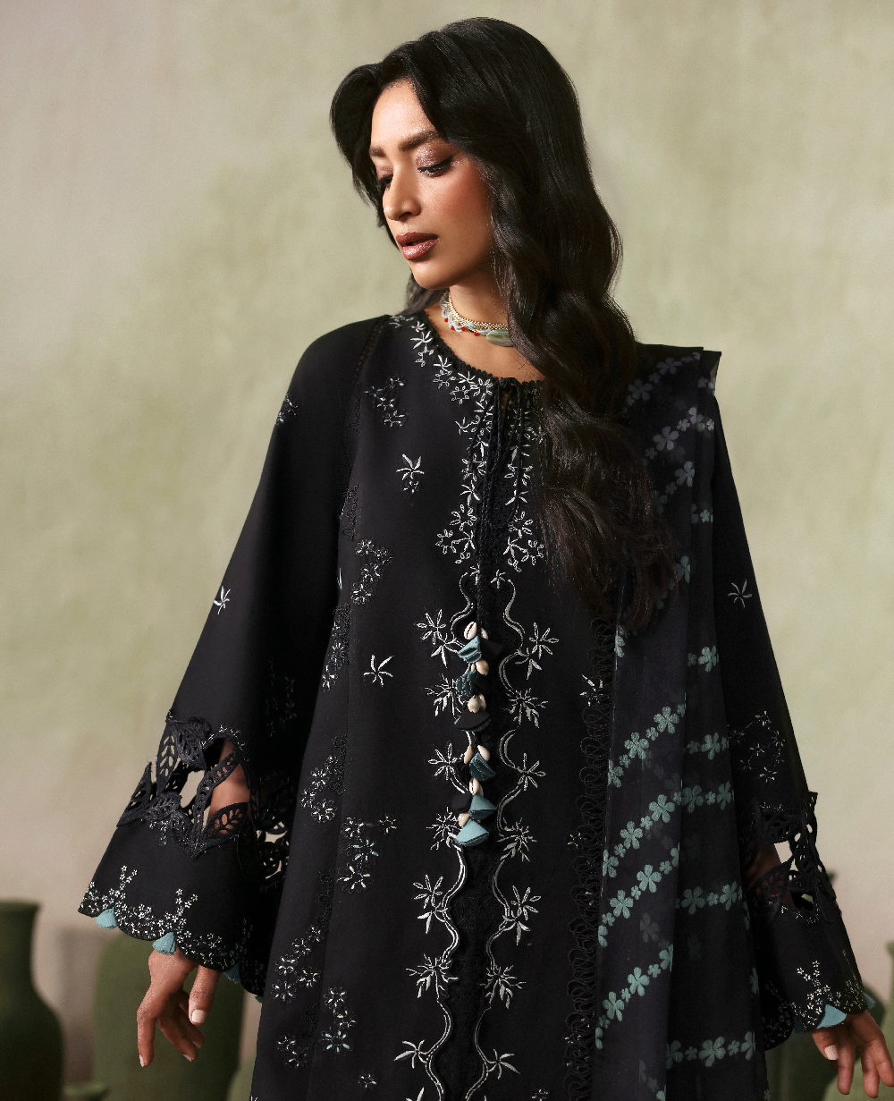 Republic Womenswear | Basics Pret | Shadow Muse - Luxury Dress - available at Maria Faisal in UK and USA.