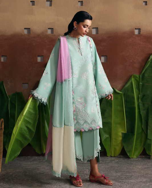 Republic Womenswear | Basics Pret | Glacier Bloom - Luxury Dress - available at Maria Faisal in UK and USA.