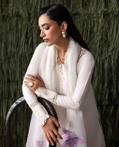 Republic Womenswear | Basics Pret | White Swan - Luxury Dress - available at Maria Faisal in UK and USA.