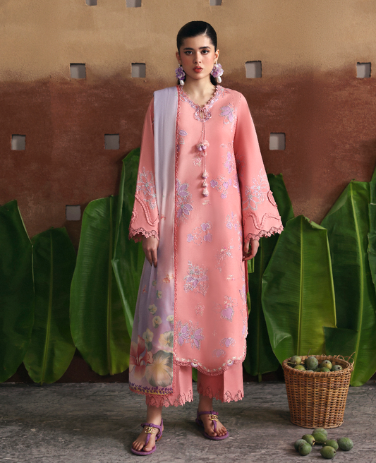 Republic Womenswear | Basics Pret | Coral Bloom - Luxury Dress - available at Maria Faisal in UK and USA.
