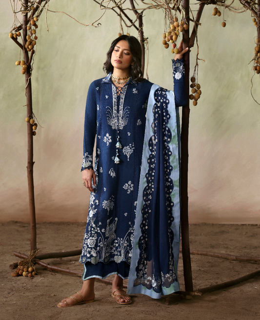 Republic Womenswear | Basics Pret | Sapphire Saga - Luxury Dress - available at Maria Faisal in UK and USA.